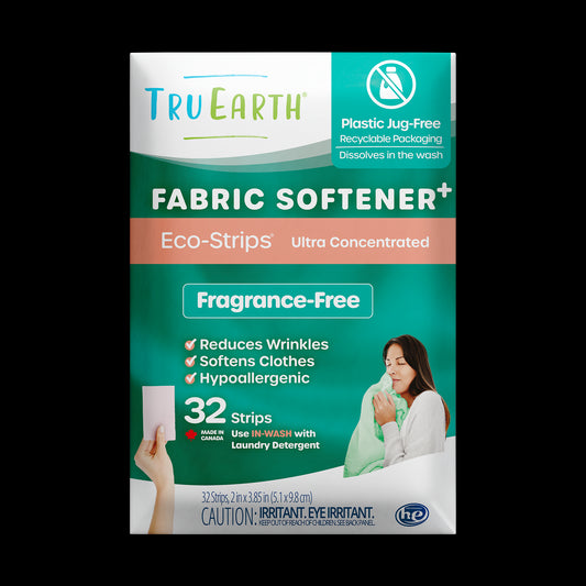 TruEarth Fabric Softener Fragrance-Free Front of Package || 32 Strips