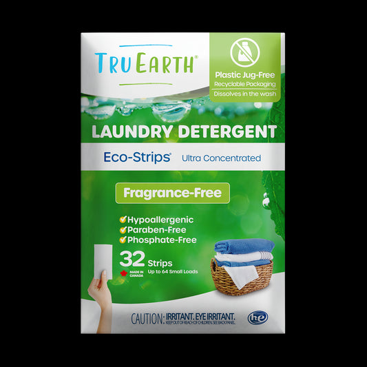 TruEarth Laundry Detergent Fragrance-Free Front of Package || 32 Strips