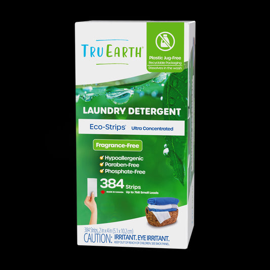 TruEarth Laundry Detergent Fragrance-Free Front of Package || 384 Strips