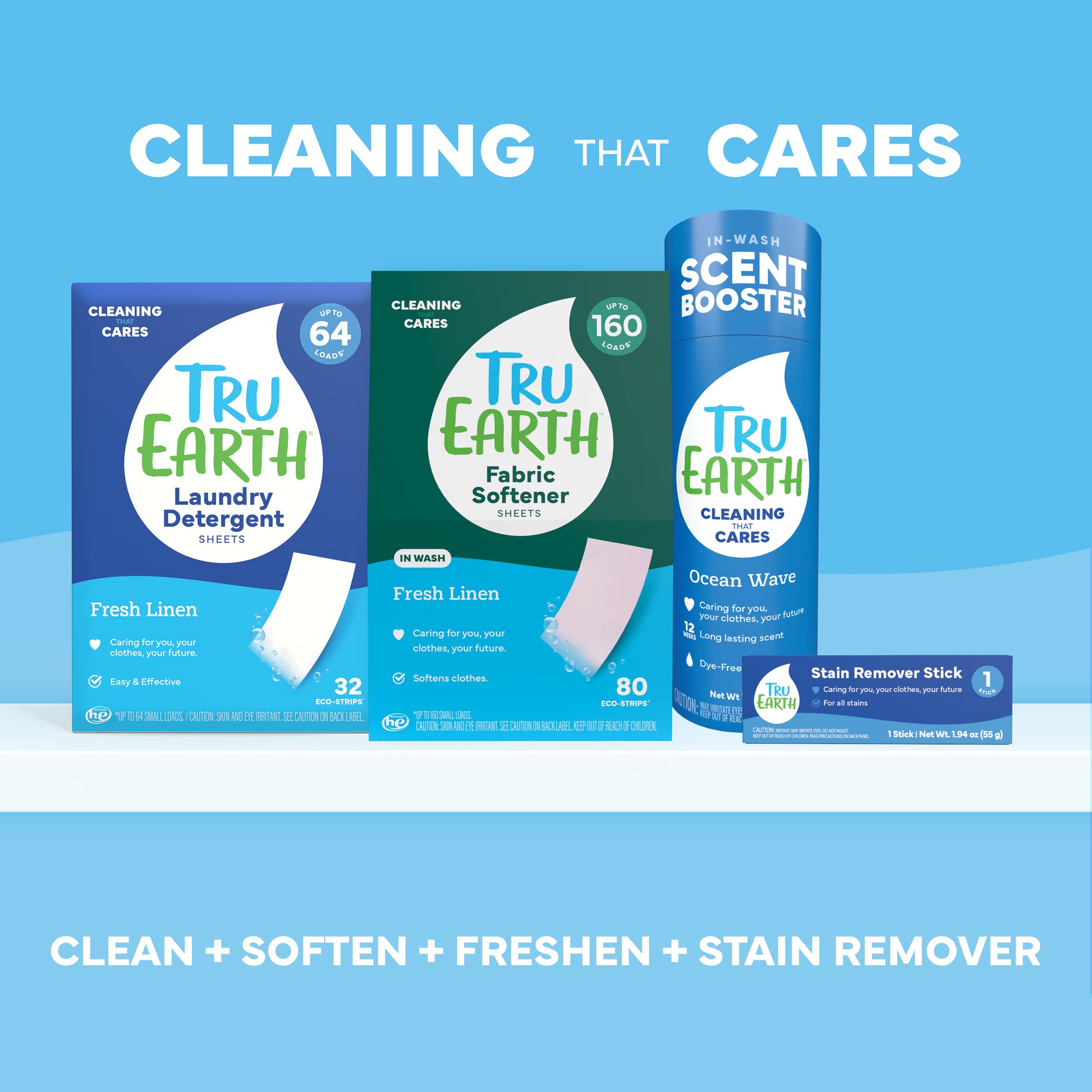 Tru Earth Laundry Detergent - Fresh Linen / 32 Strips