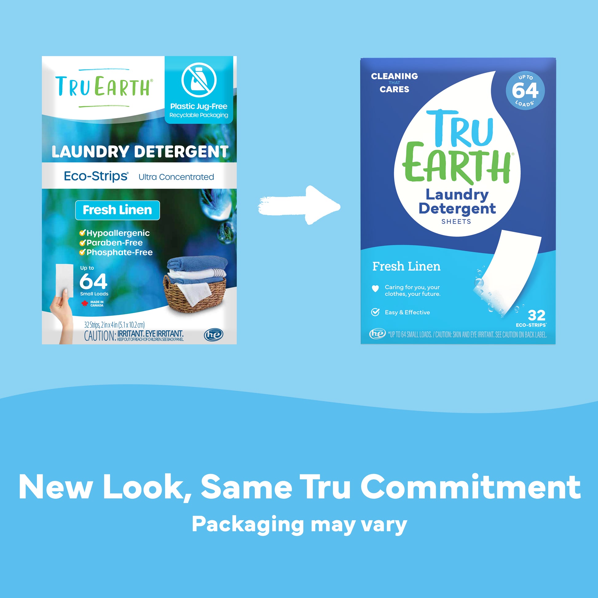 Tru Earth Laundry Detergent - Fresh Linen / 32 Strips