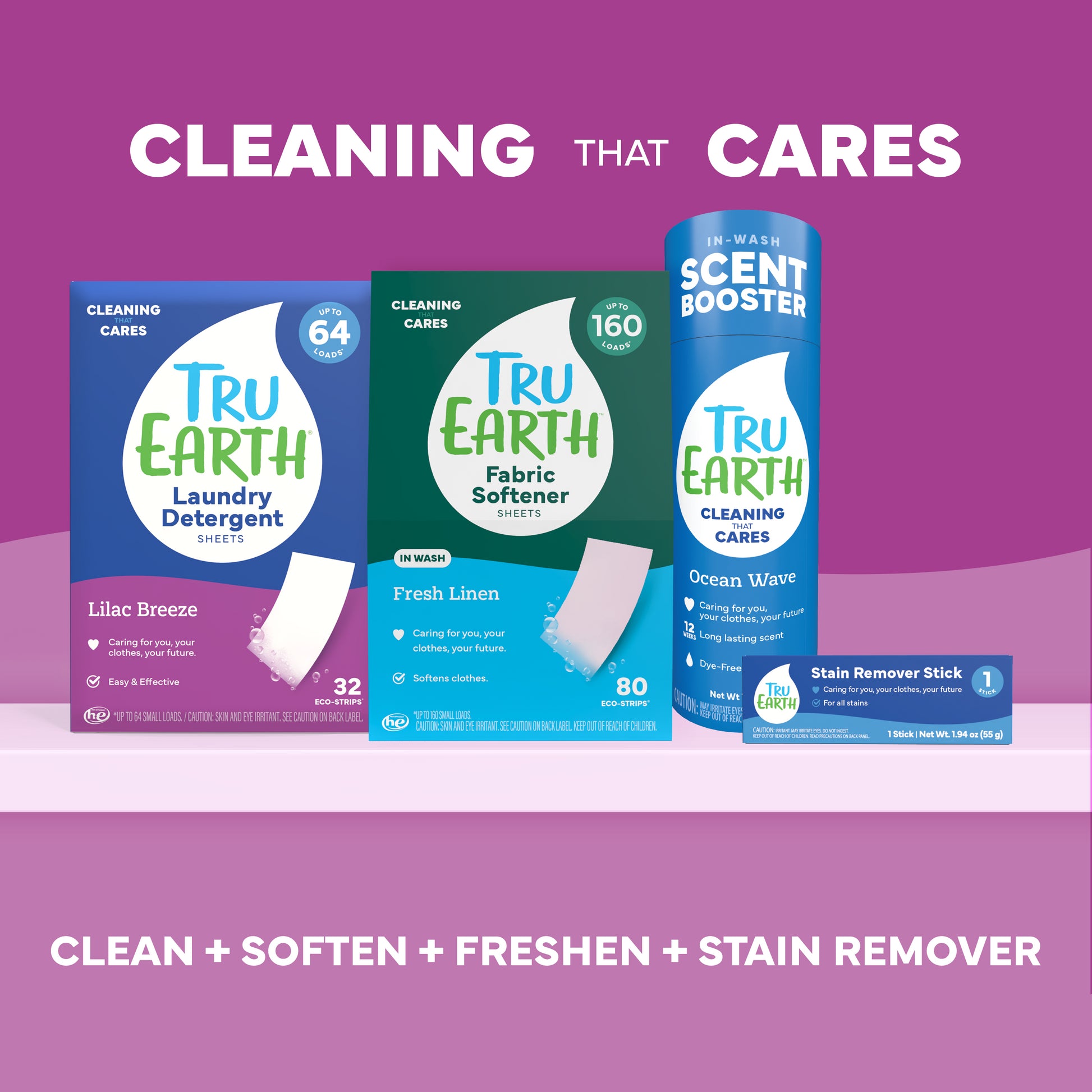 Tru Earth Laundry Detergent - Lilac Breeze / 32 Strips