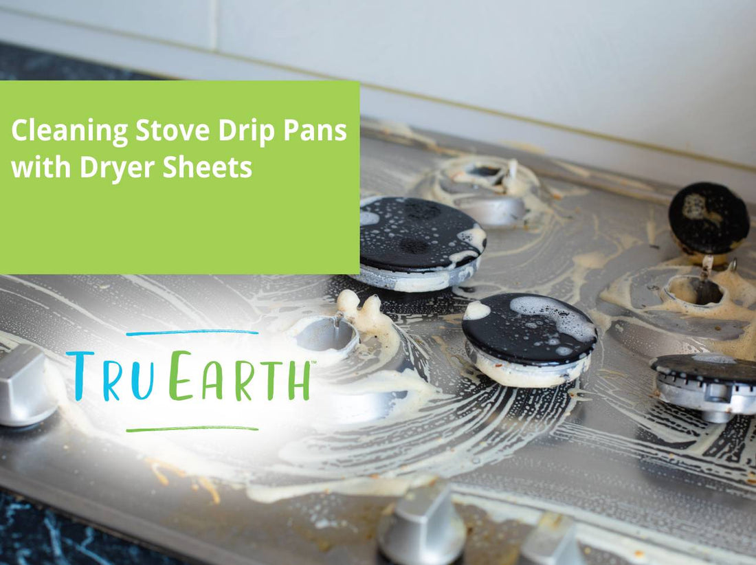 Cleaning Stove Drip Pans with Dryer Sheets