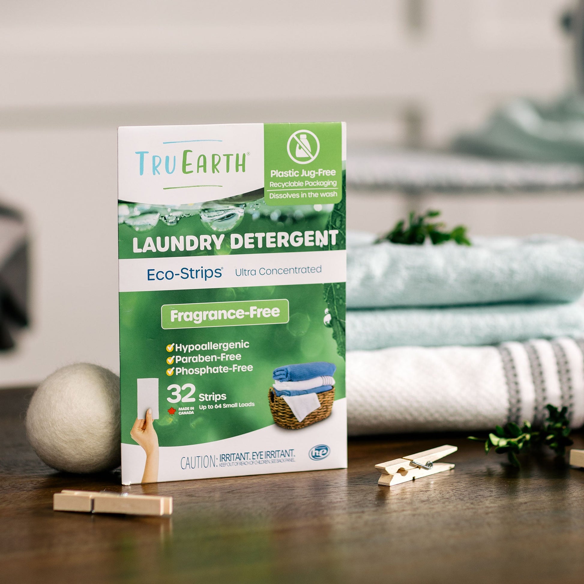 Tru Earth Eco-Strips Laundry Detergent - Fragrance-Free / 32 Strips