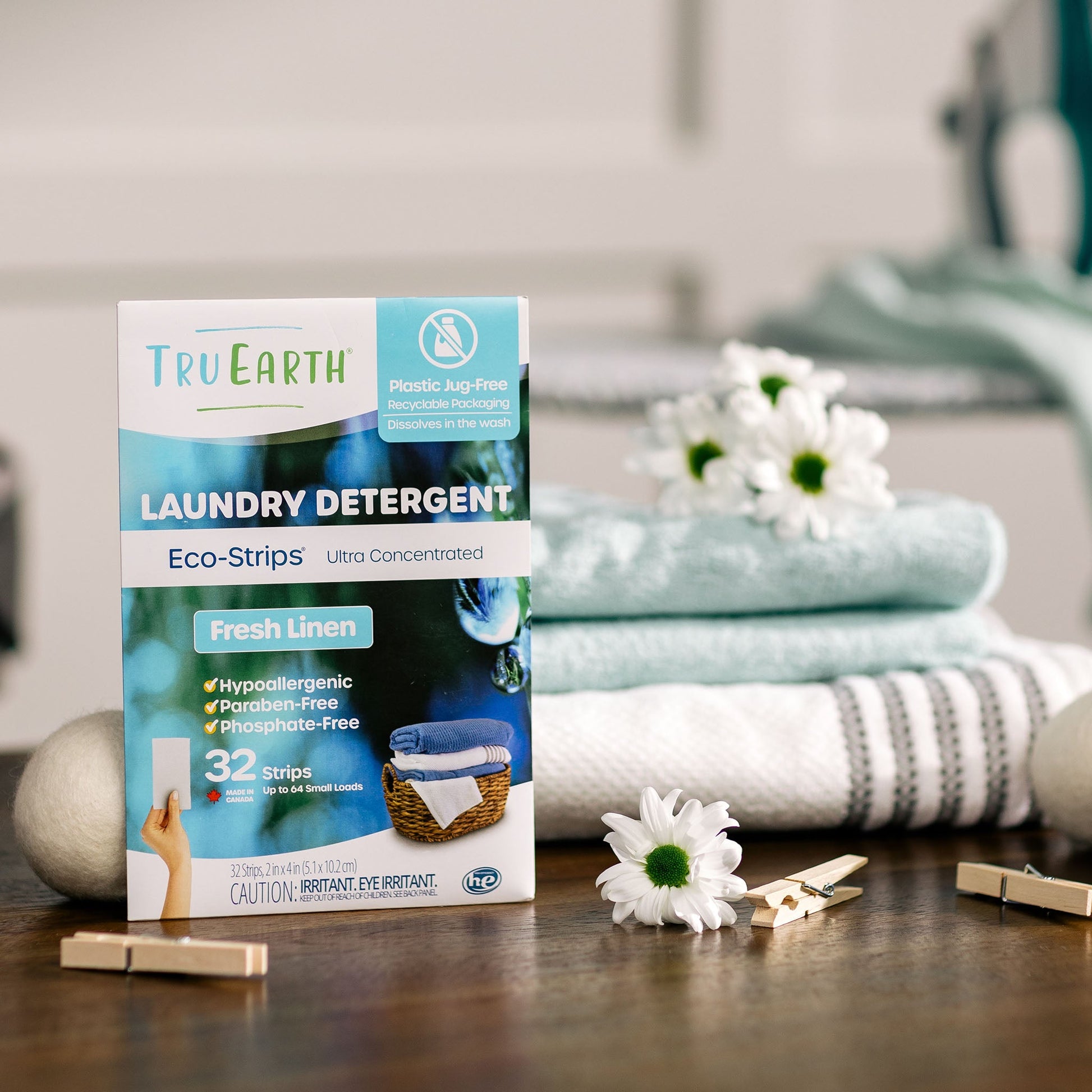 Tru Earth Eco-Strips Laundry Detergent - Fresh Linen / 8 Strips