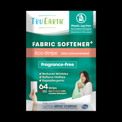 TruEarth Fabric Softener Fragrance-Free Front of Package || 64 Strips