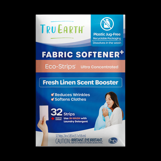 TruEarth Fabric Softener Fresh Linen Front of Package || 32 Strips