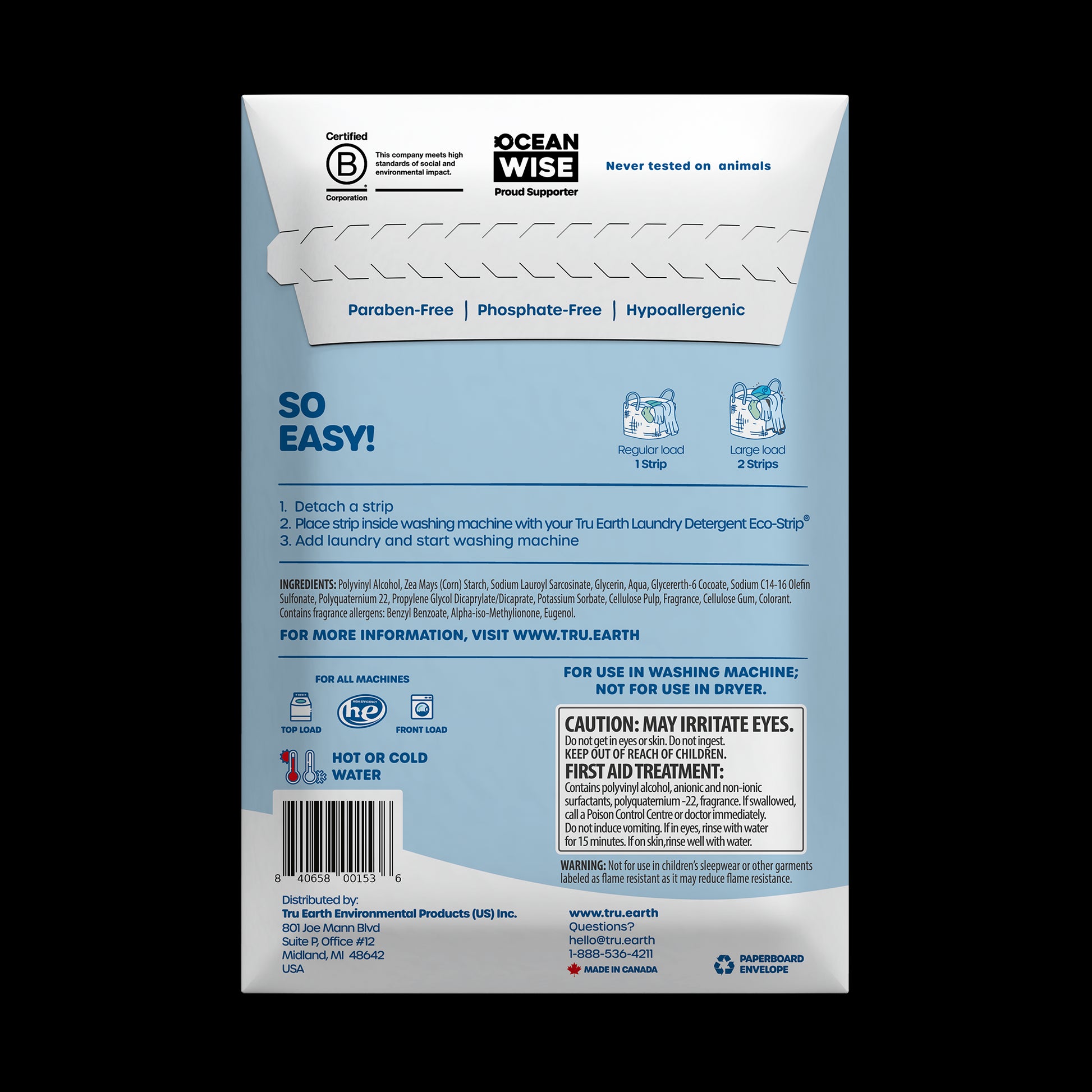 TruEarth Fabric Softener Fresh Linen Back of Package