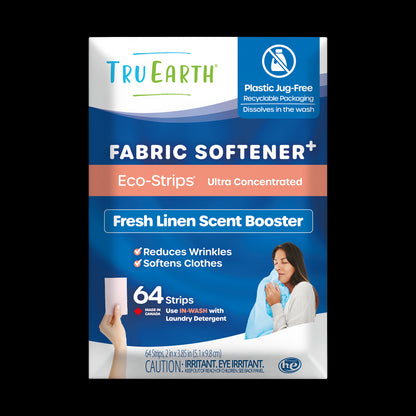 TruEarth Fabric Softener Fresh Linen Front of Package || 64 Strips