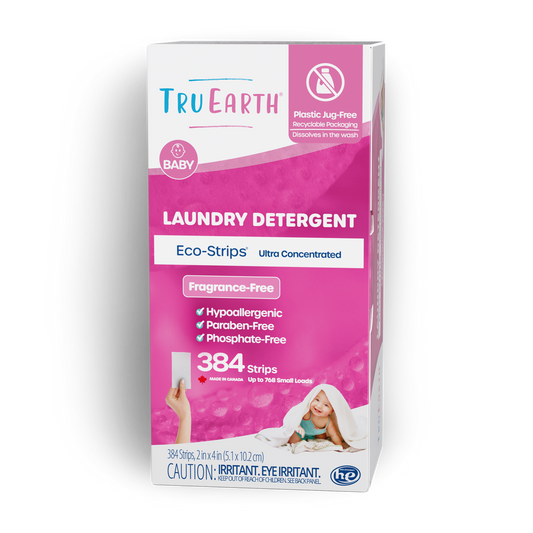 TruEarth Laundry Detergent Baby Fragrance-Free Front of Package || 384 Strips