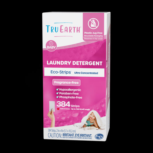 TruEarth Laundry Detergent Baby Fragrance-Free Front of Package || 384 Strips