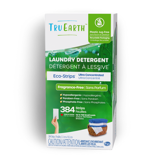 TruEarth Laundry Detergent Fragrance-Free Front of Package || 384 Strips