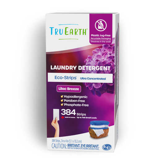 TruEarth Laundry Detergent Lilac Breeze Front of Package || 384 Strips