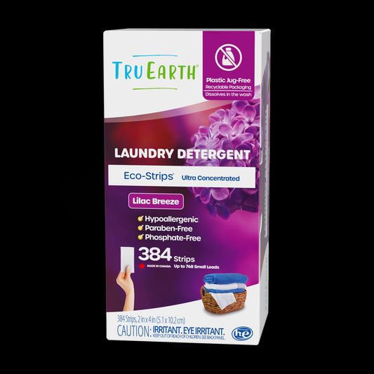 TruEarth Laundry Detergent Lilac Breeze Front of Package || 384 Strips