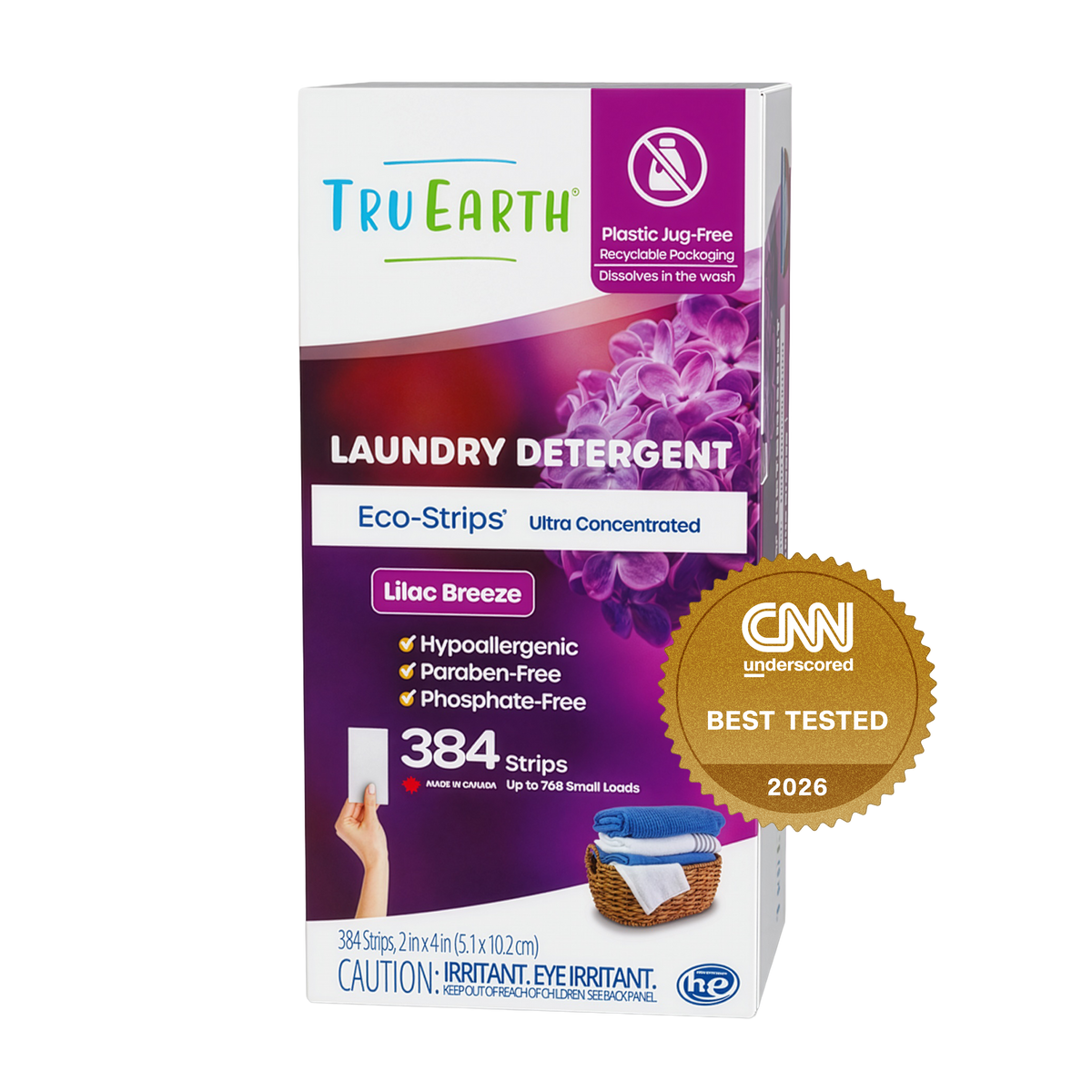 TruEarth Laundry Detergent Lilac Breeze Front of Package, CNN Underscored Best Tested 2026