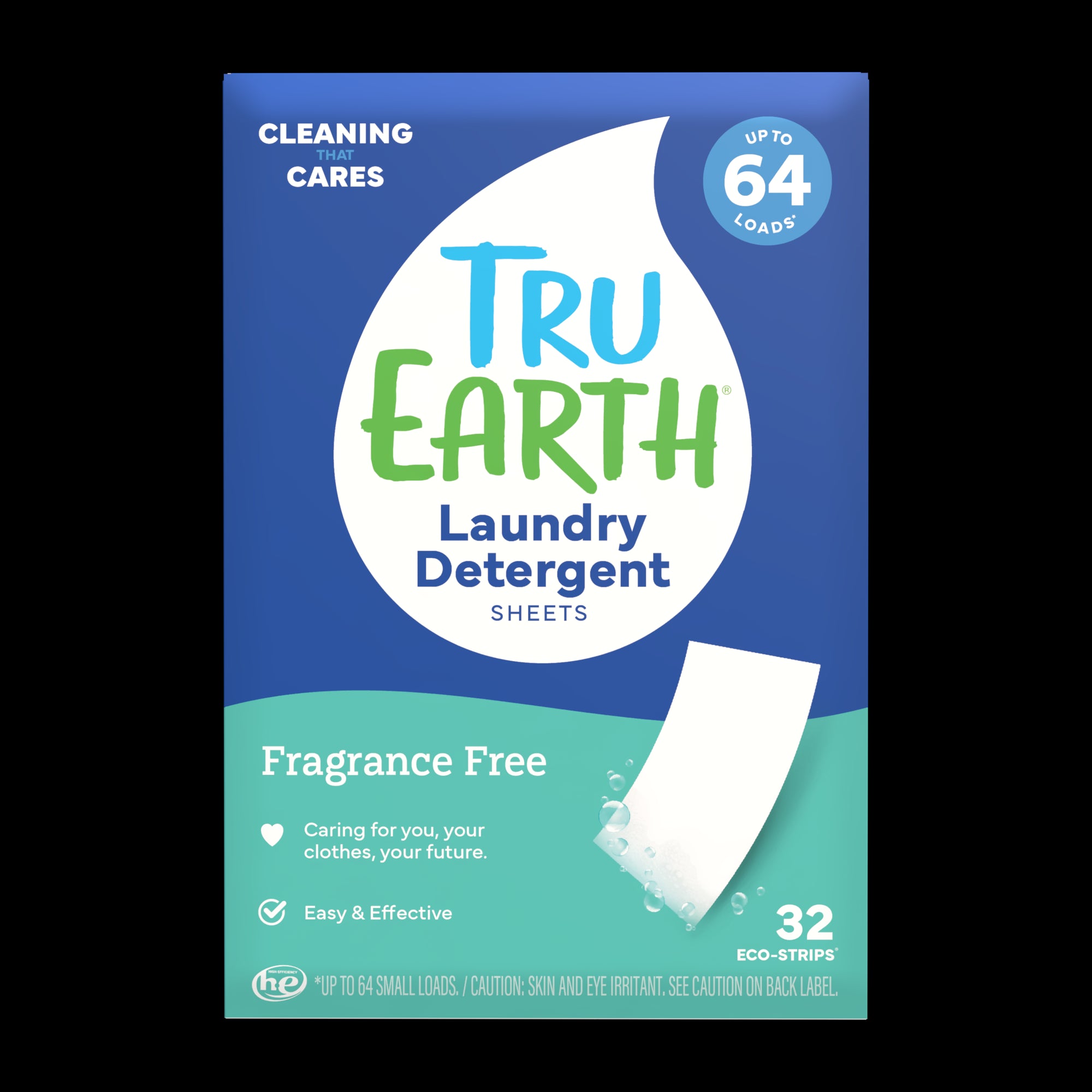Laundry Detergent Eco‑Strips – Fragrance Free (32 Sheets)