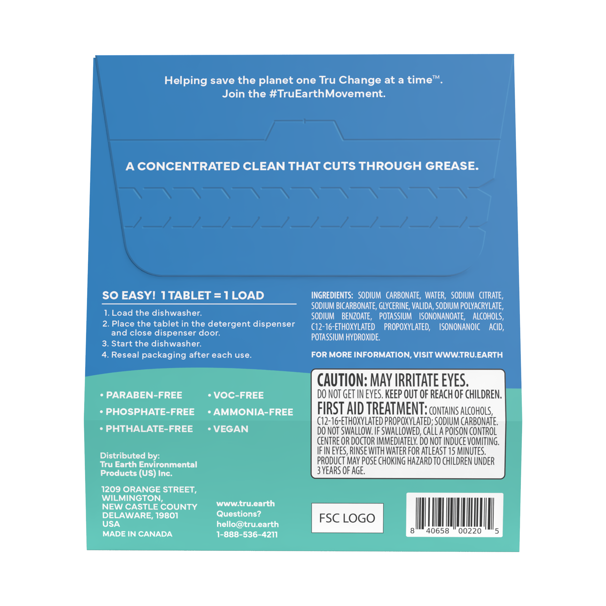 Dishwasher Detergent v2 Fragrance-Free - Back