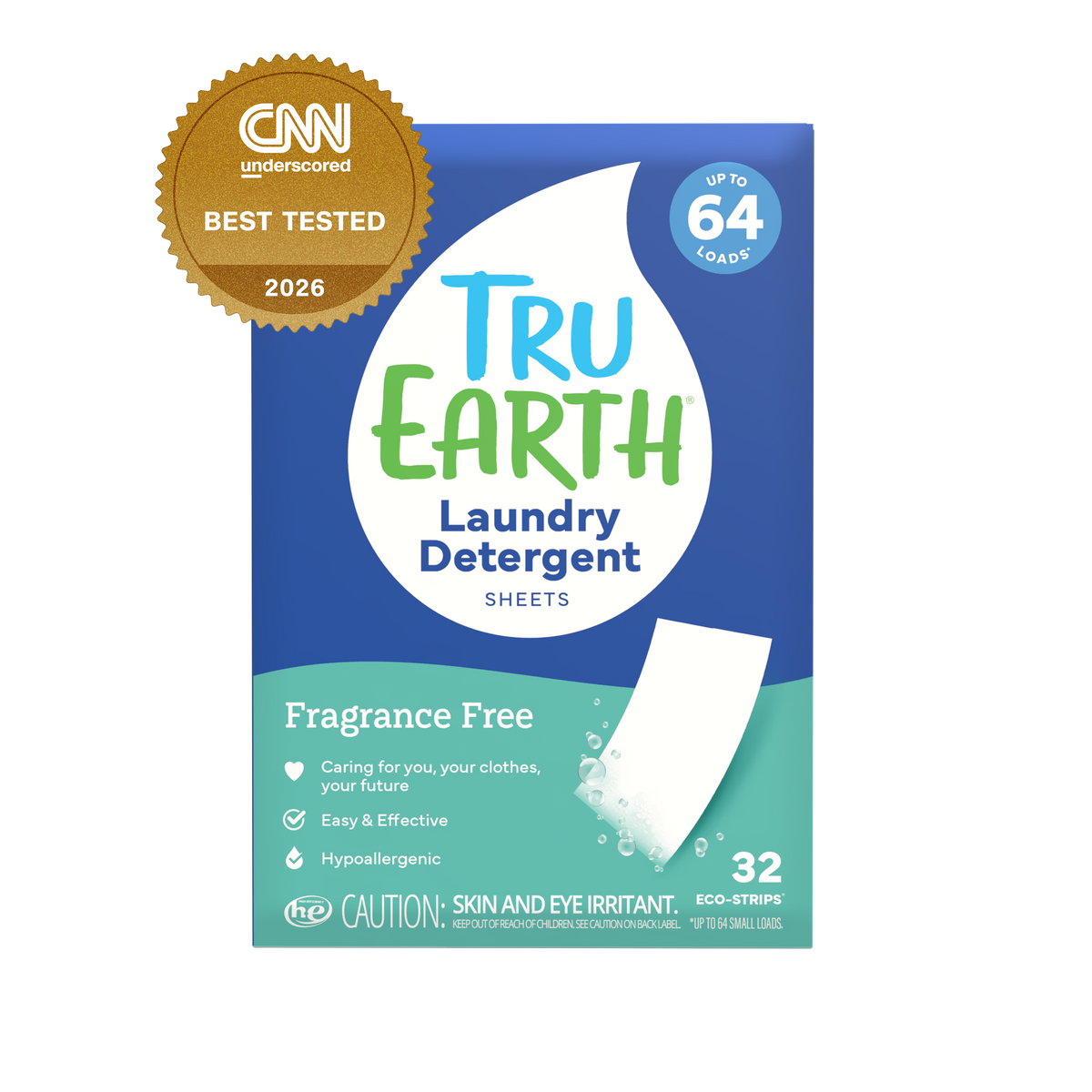 TruEarth Laundry Detergent Fragrance-Free Front of Package, CNN Underscored Best Tested 2026