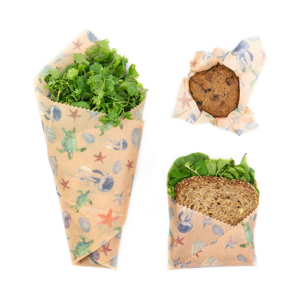 Beeswax Food Wrap - 2 Pack Resuable Wraps